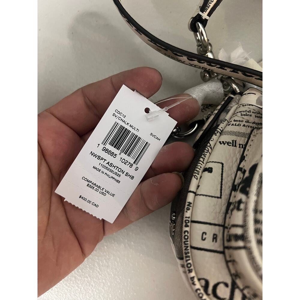Coach CDC12 Ashton Shoulder Bag With Newspaper Print - Picture 11 of 11